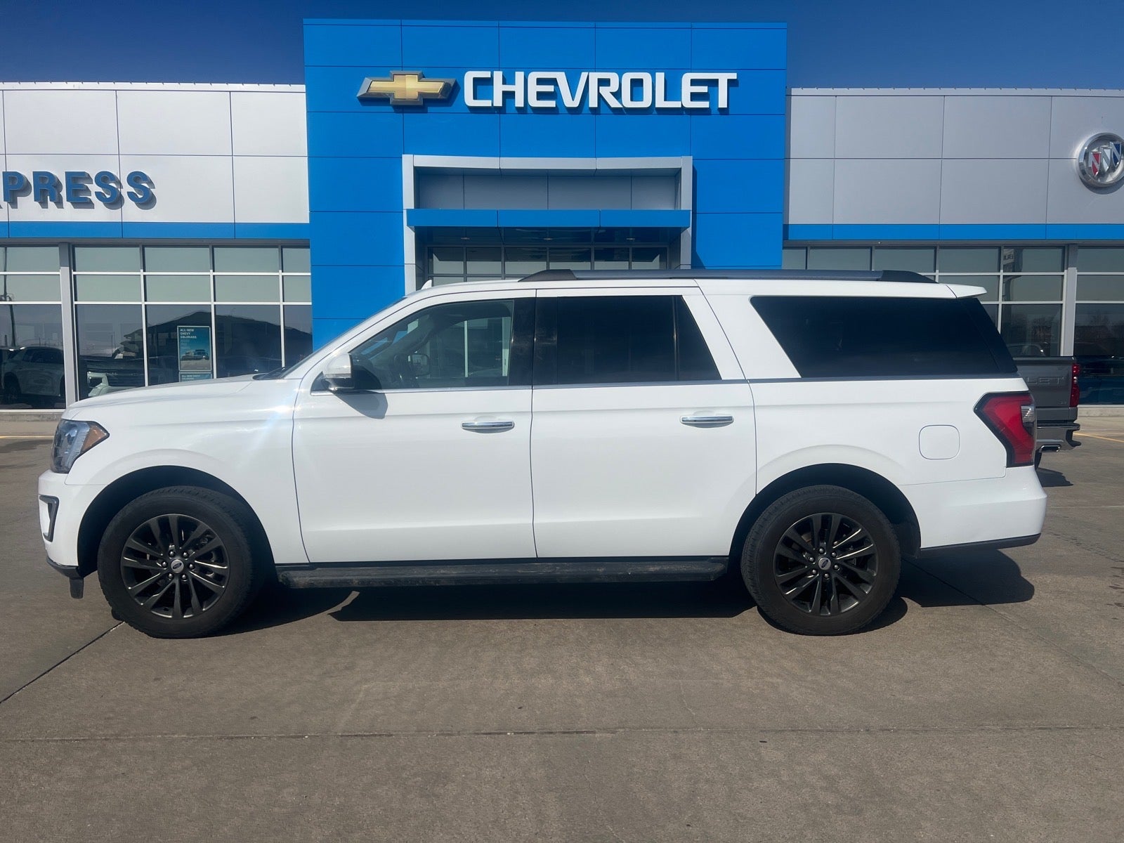 2019 Ford Expedition Max Limited in White — front three-quarter view