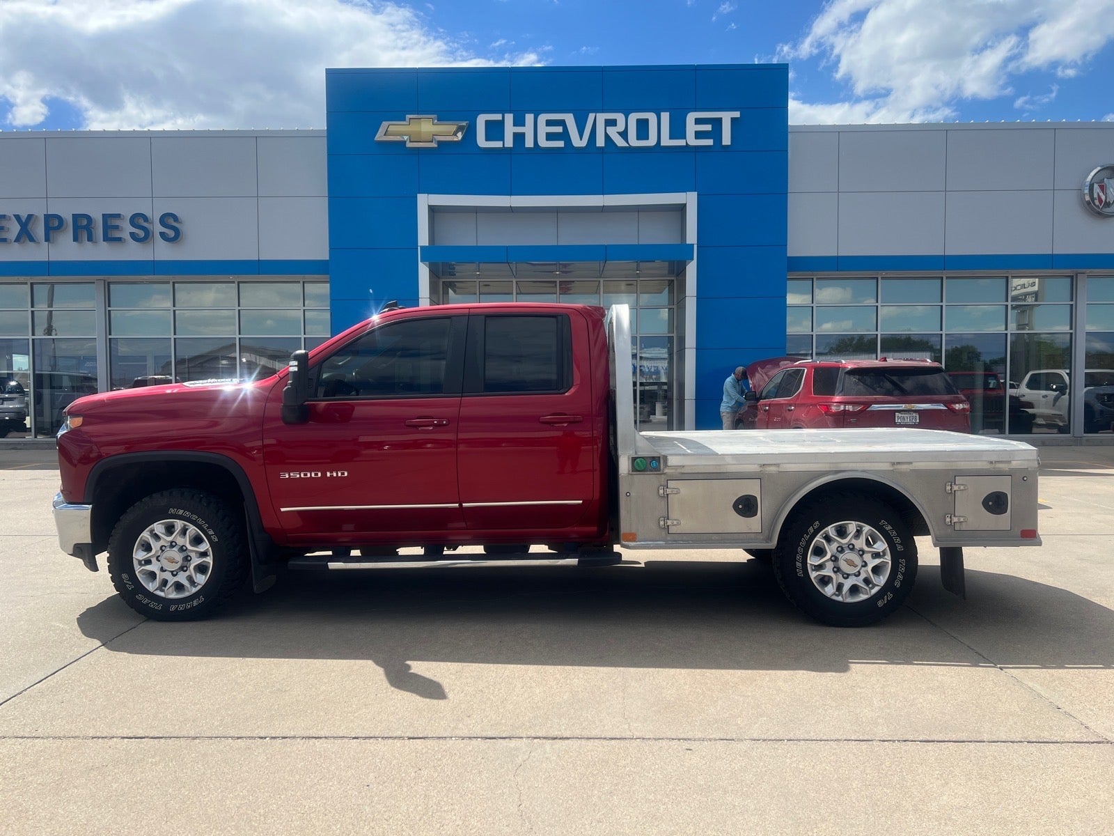 2021 Chevrolet Silverado 3500 HD LT in Cherry Red Tintcoat — front three-quarter view