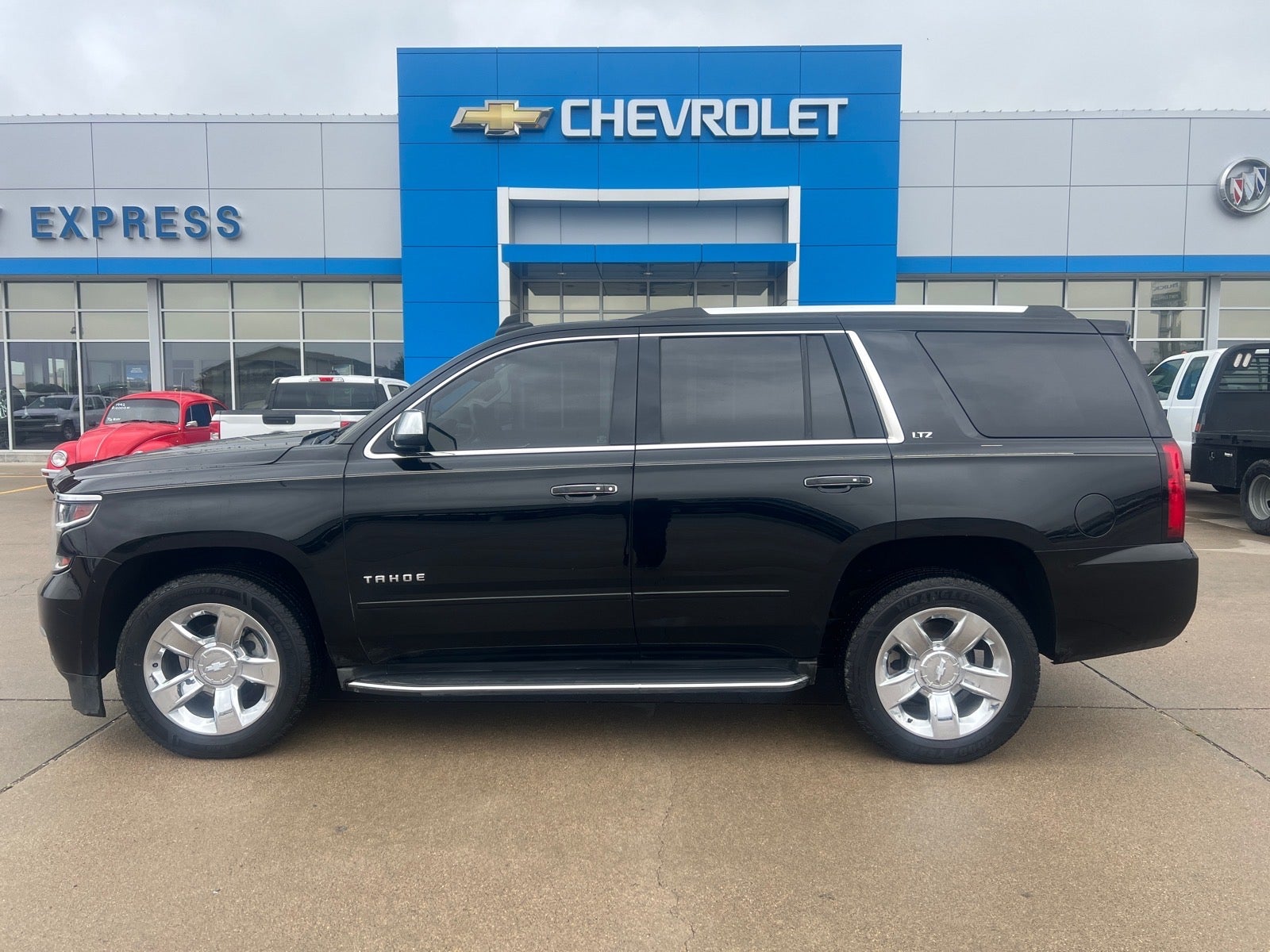 2016 Chevrolet Tahoe LTZ in Black — front three-quarter view