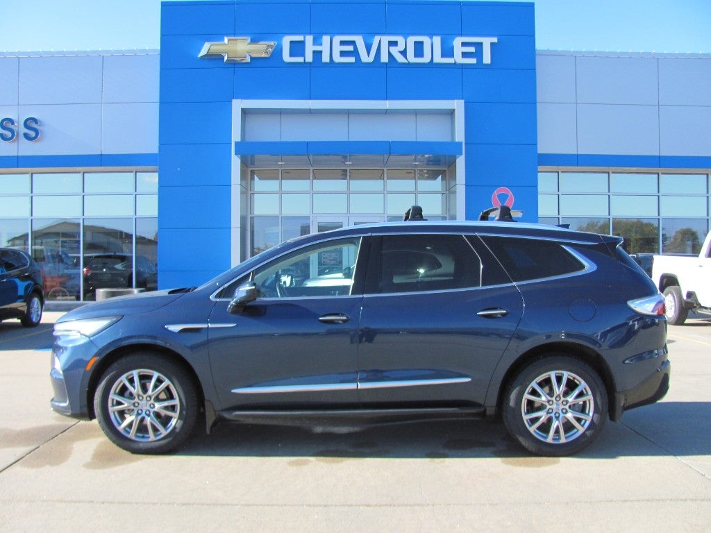 2023 Buick Enclave Premium in Emperor Blue Metallic — front three-quarter view